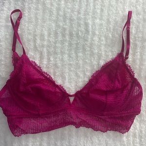 Free People intimates pink/magenta lace bralette size small